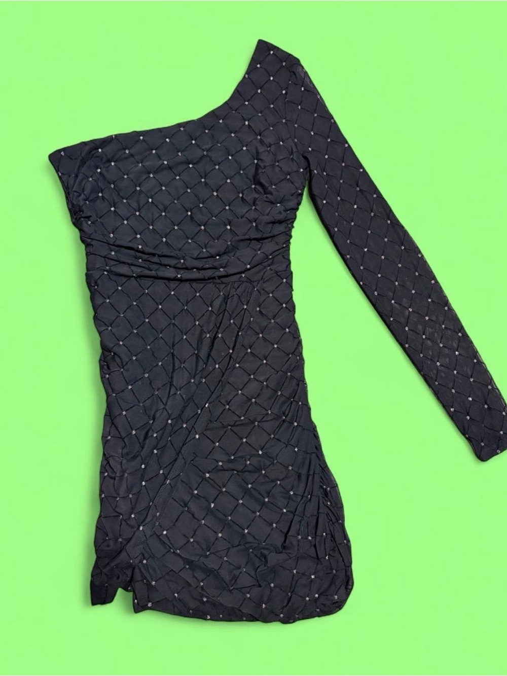 City Studio juniors medium one shoulder black dress